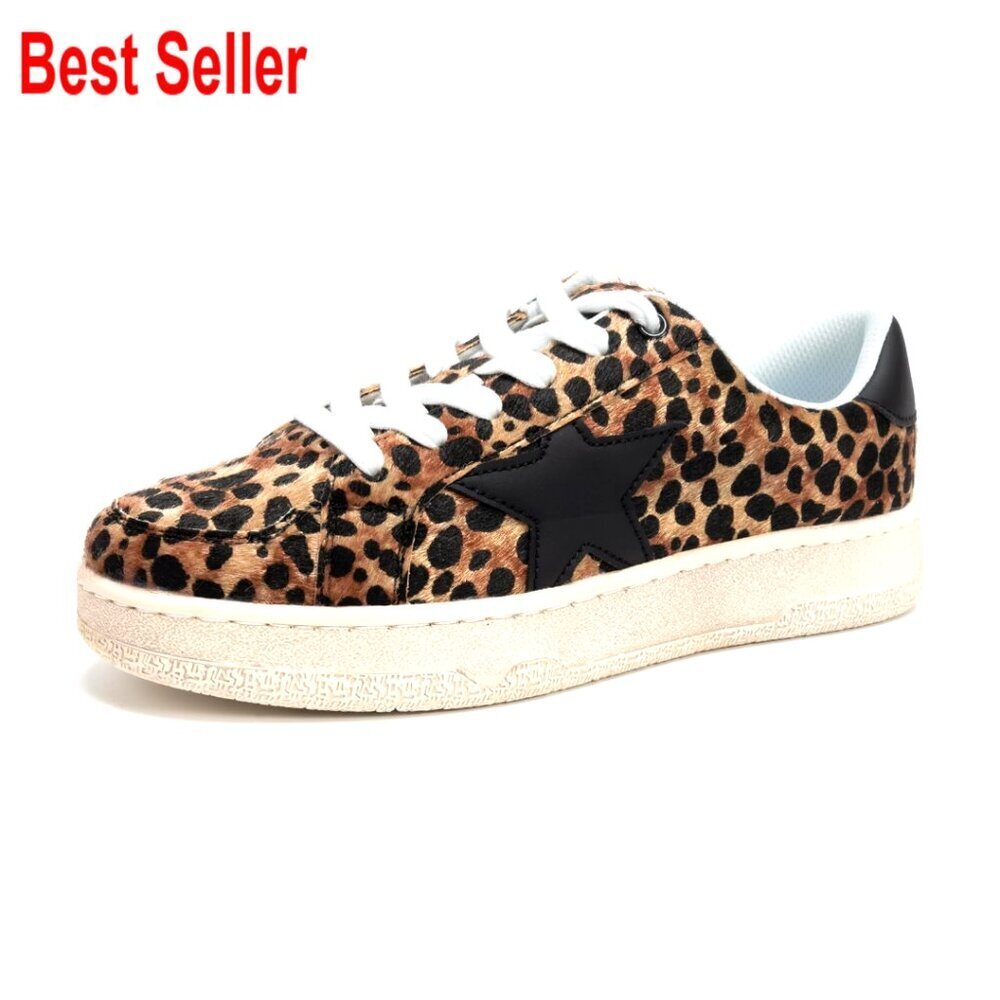 Women's Platform Sneakers Lace Up Comfortable Cushioned Star Design Party Shoes